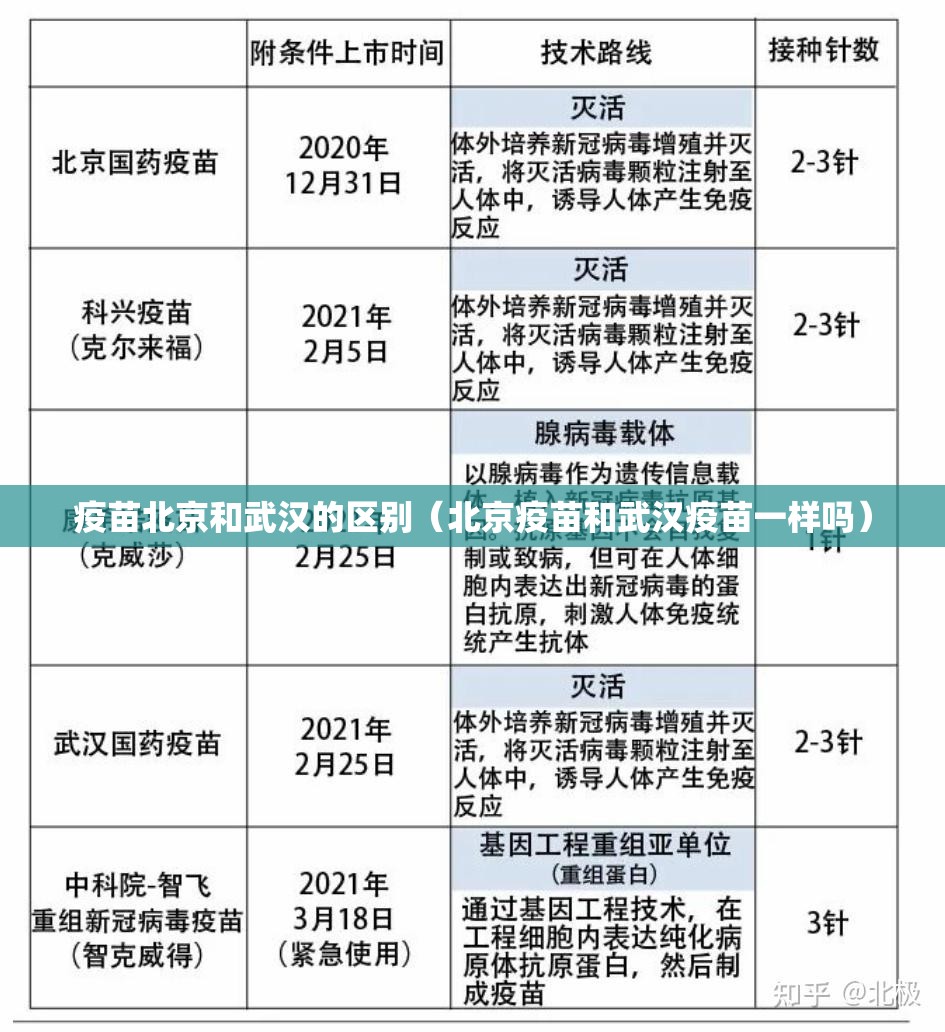 疫苗北京和武汉的区别（北京疫苗和武汉疫苗一样吗）