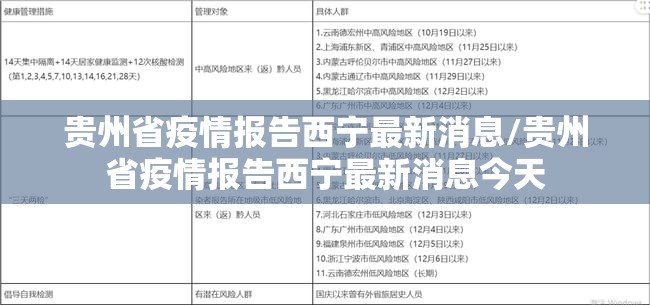 贵州省疫情报告西宁最新消息/贵州省疫情报告西宁最新消息今天