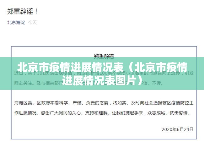 北京市疫情进展情况表（北京市疫情进展情况表图片）
