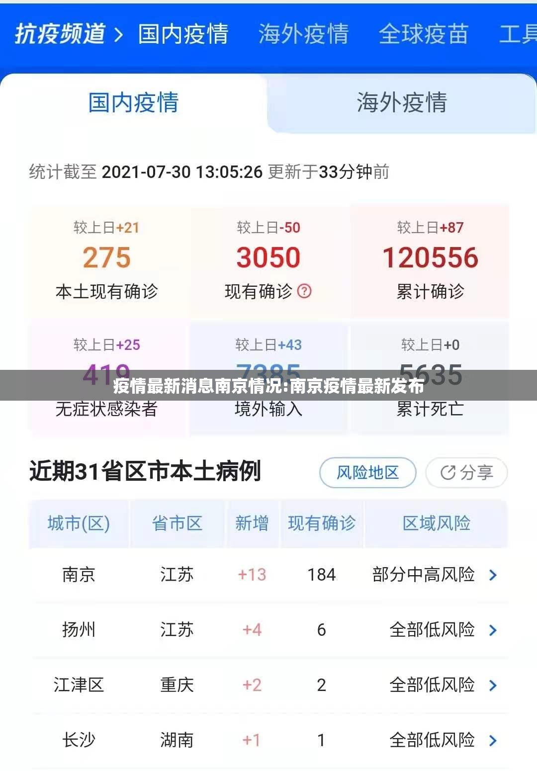 疫情最新消息南京情况:南京疫情最新发布
