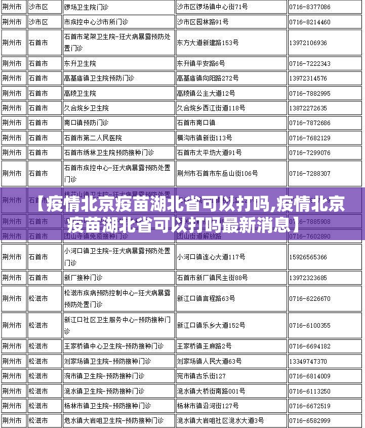 【疫情北京疫苗湖北省可以打吗,疫情北京疫苗湖北省可以打吗最新消息】