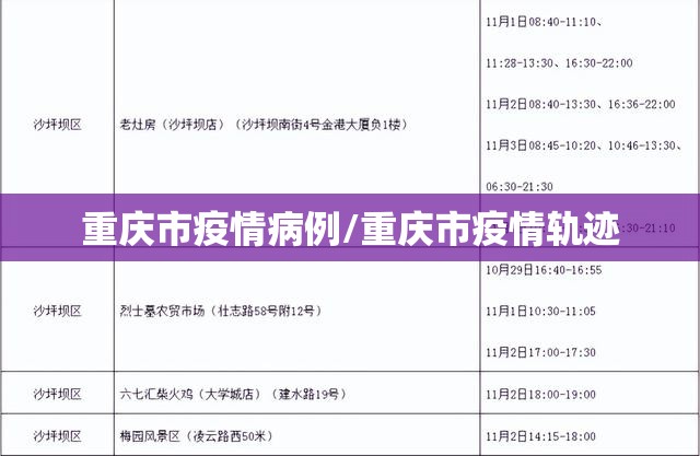 重庆市疫情病例/重庆市疫情轨迹