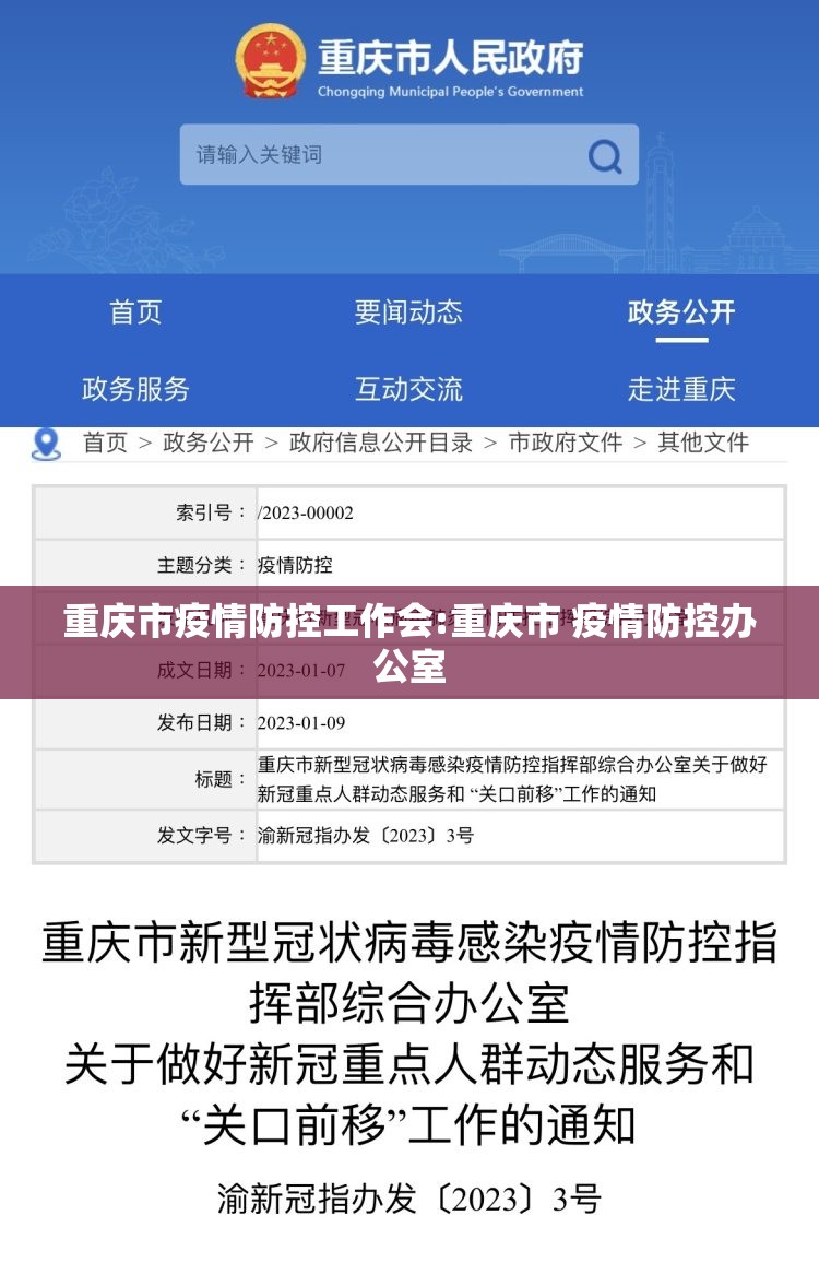 重庆市疫情防控工作会:重庆市 疫情防控办公室