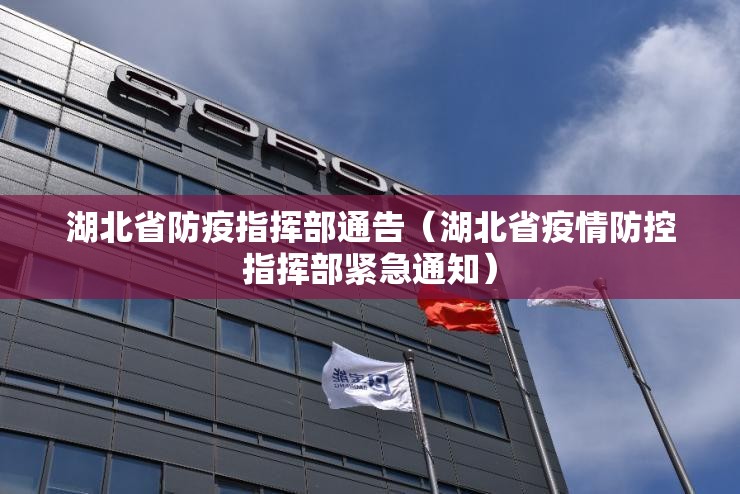 湖北省防疫指挥部通告（湖北省疫情防控指挥部紧急通知）