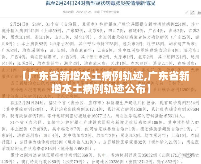 【广东省新增本土病例轨迹,广东省新增本土病例轨迹公布】