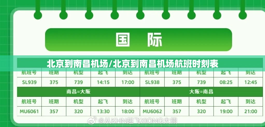北京到南昌机场/北京到南昌机场航班时刻表