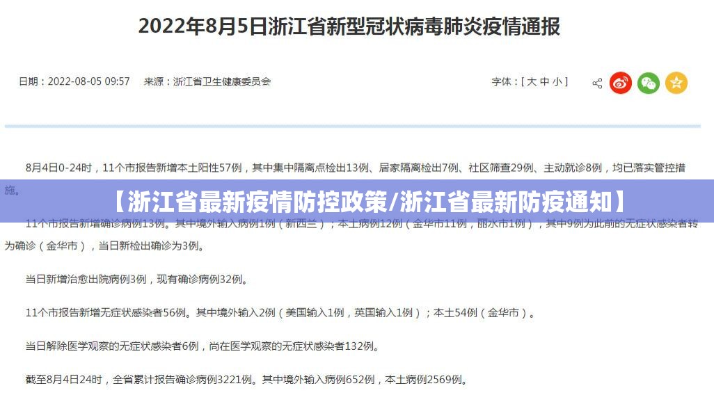 【浙江省最新疫情防控政策/浙江省最新防疫通知】