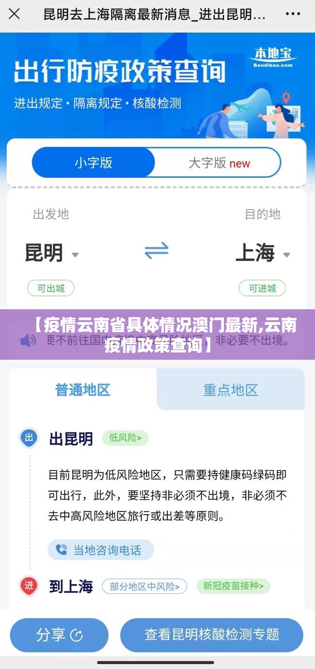 【疫情云南省具体情况澳门最新,云南疫情政策查询】