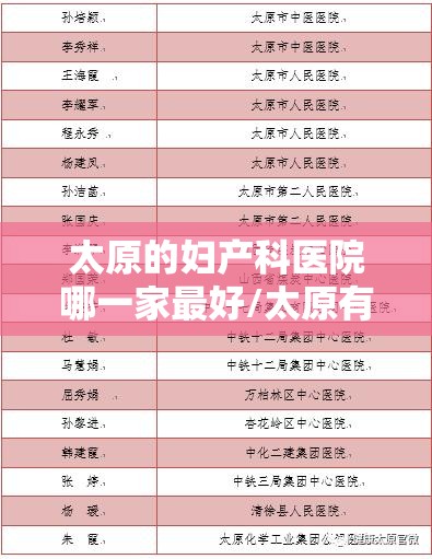 太原的妇产科医院哪一家最好/太原有哪些妇产科医院