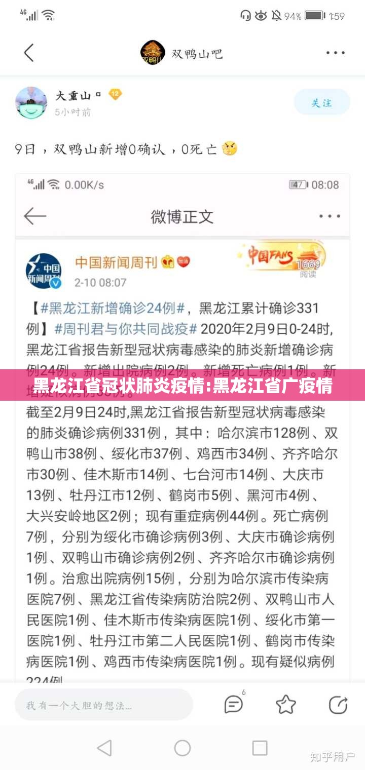 黑龙江省冠状肺炎疫情:黑龙江省广疫情