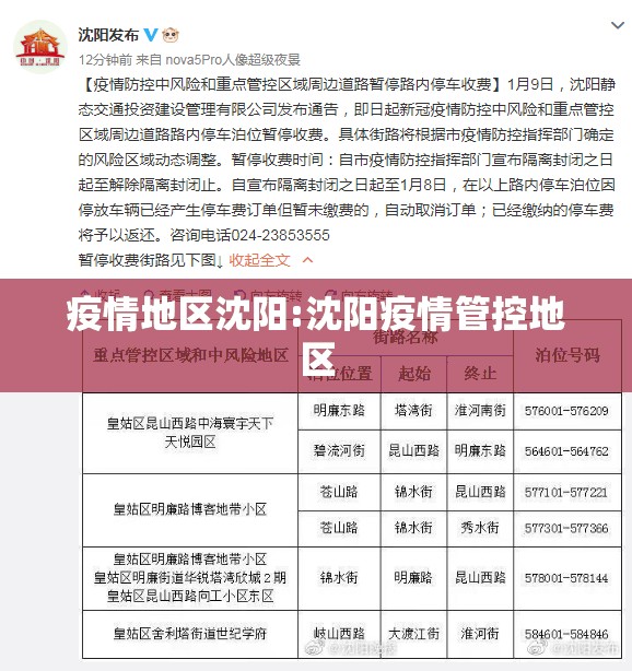 疫情地区沈阳:沈阳疫情管控地区
