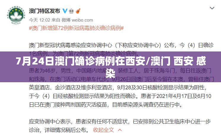 7月24日澳门确诊病例在西安/澳门 西安 感染