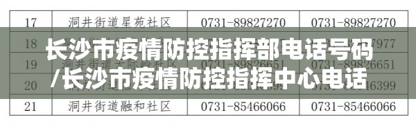 长沙市疫情防控指挥部电话号码/长沙市疫情防控指挥中心电话