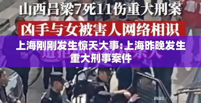 上海刚刚发生惊天大事:上海昨晚发生重大刑事案件
