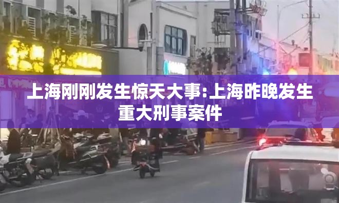 上海刚刚发生惊天大事:上海昨晚发生重大刑事案件