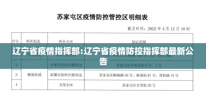 辽宁省疫情指挥部:辽宁省疫情防控指挥部最新公告