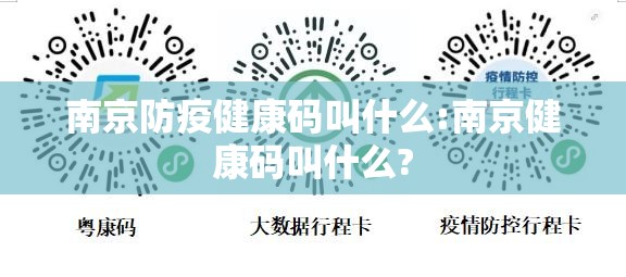 南京防疫健康码叫什么:南京健康码叫什么?