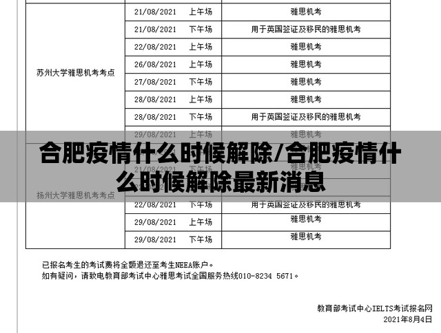 合肥疫情什么时候解除/合肥疫情什么时候解除最新消息