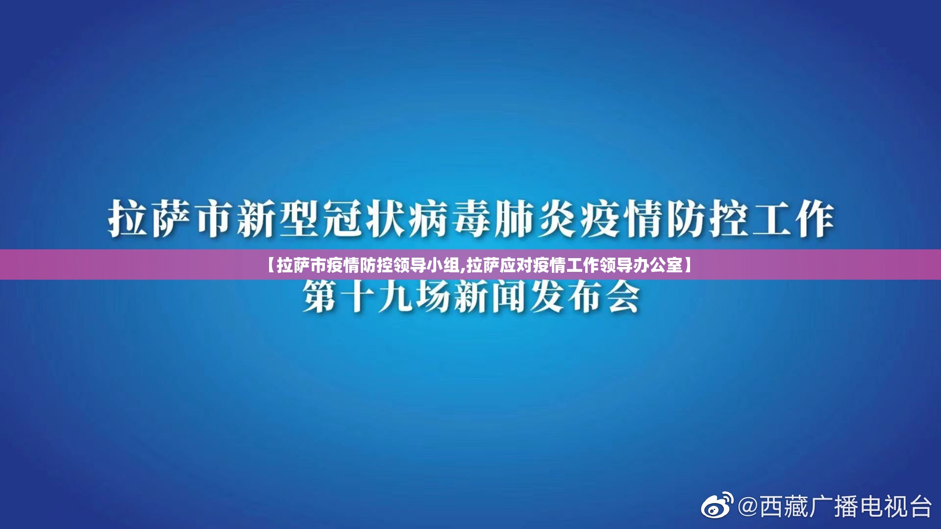 【拉萨市疫情防控领导小组,拉萨应对疫情工作领导办公室】