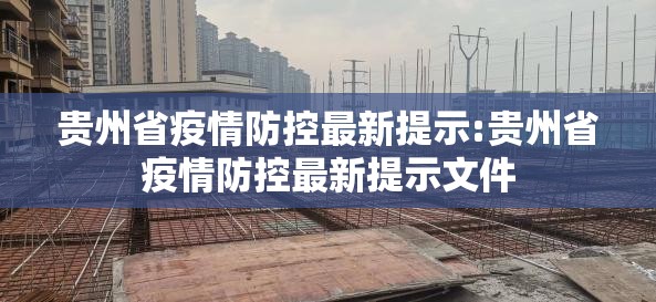 贵州省疫情防控最新提示:贵州省疫情防控最新提示文件
