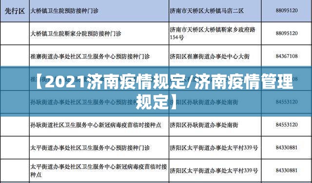【2021济南疫情规定/济南疫情管理规定】