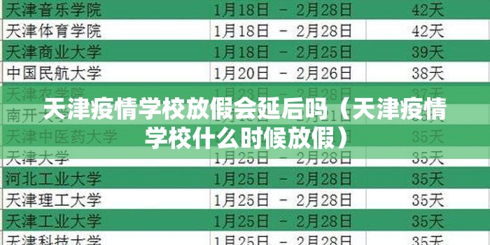 天津疫情学校放假会延后吗（天津疫情学校什么时候放假）