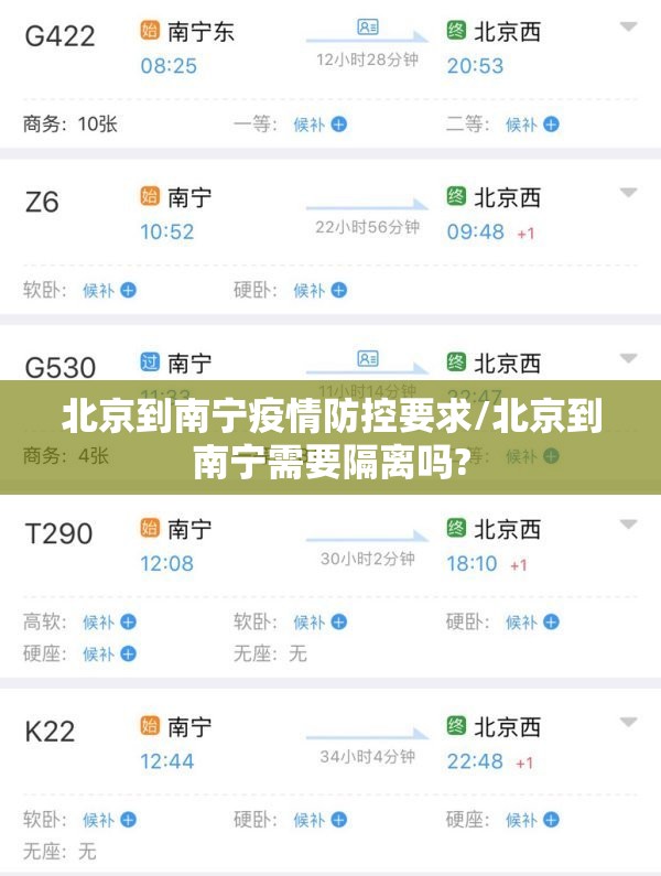 北京到南宁疫情防控要求/北京到南宁需要隔离吗?