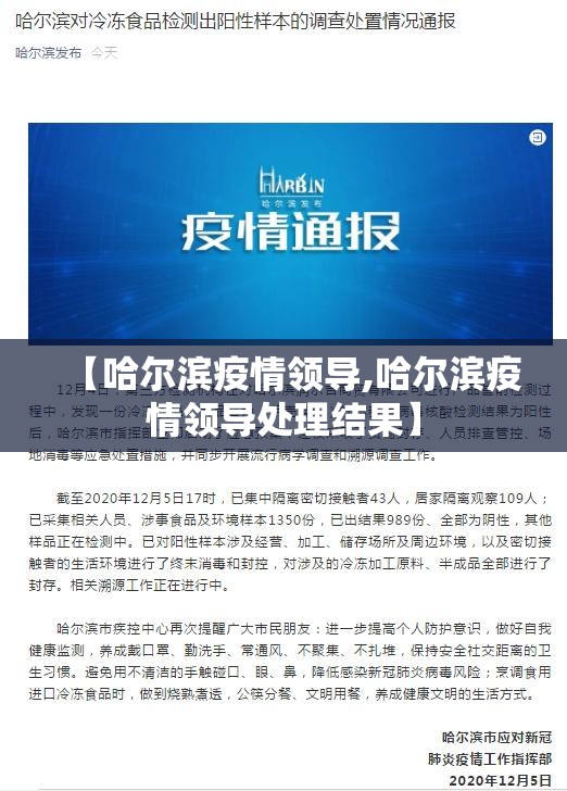 【哈尔滨疫情领导,哈尔滨疫情领导处理结果】