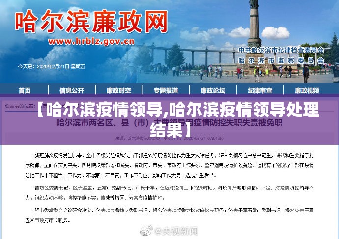 【哈尔滨疫情领导,哈尔滨疫情领导处理结果】