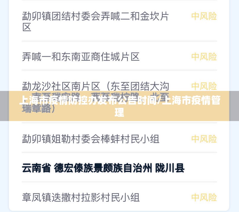 上海市疫情防控办发布公告时间/上海市疫情管理