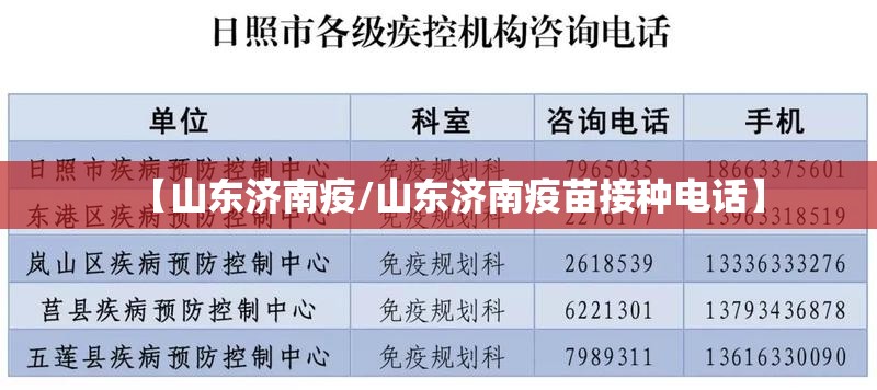 【山东济南疫/山东济南疫苗接种电话】