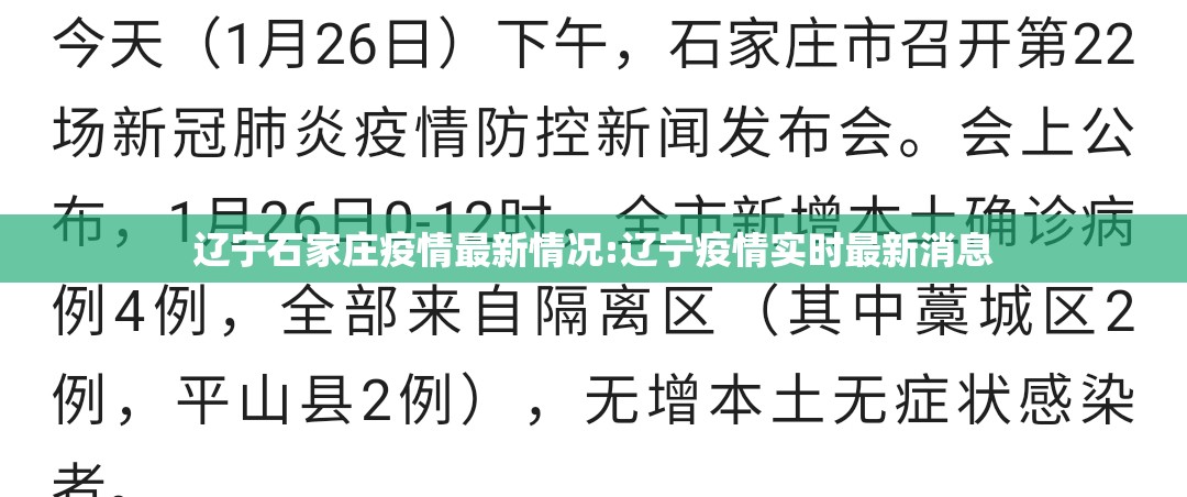 辽宁石家庄疫情最新情况:辽宁疫情实时最新消息