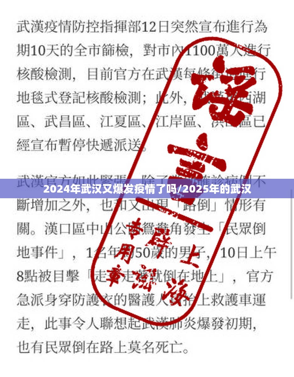 2024年武汉又爆发疫情了吗/2025年的武汉