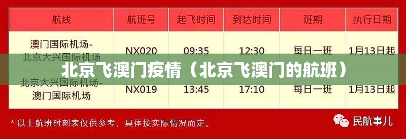北京飞澳门疫情（北京飞澳门的航班）