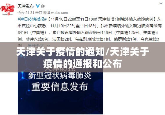 天津关于疫情的通知/天津关于疫情的通报和公布