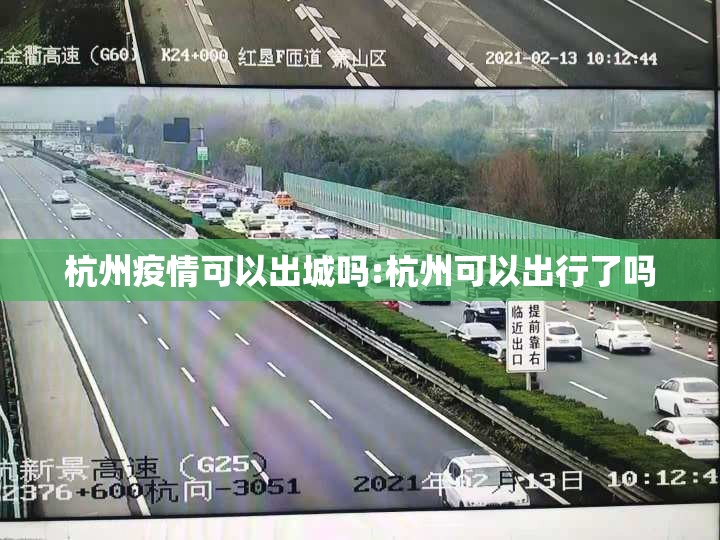 杭州疫情可以出城吗:杭州可以出行了吗
