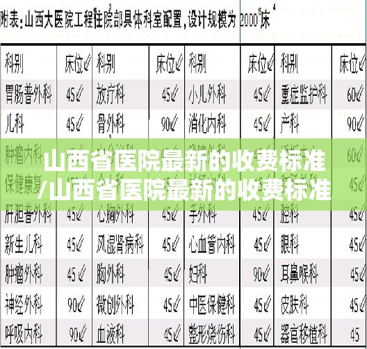 山西省医院最新的收费标准/山西省医院最新的收费标准表