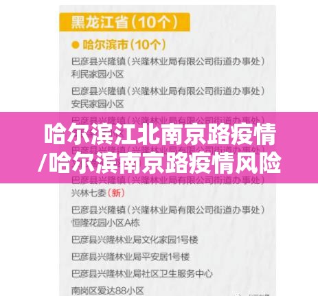 哈尔滨江北南京路疫情/哈尔滨南京路疫情风险等级