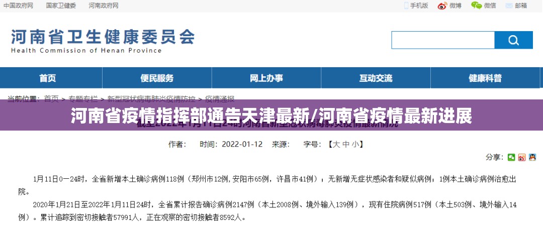 河南省疫情指挥部通告天津最新/河南省疫情最新进展