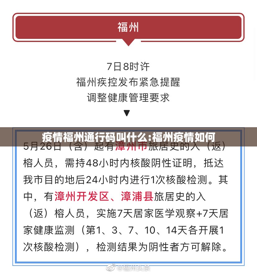 疫情福州通行码叫什么:福州疫情如何