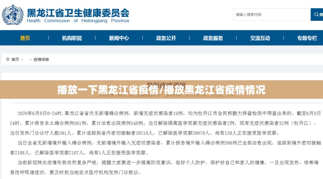 播放一下黑龙江省疫情/播放黑龙江省疫情情况