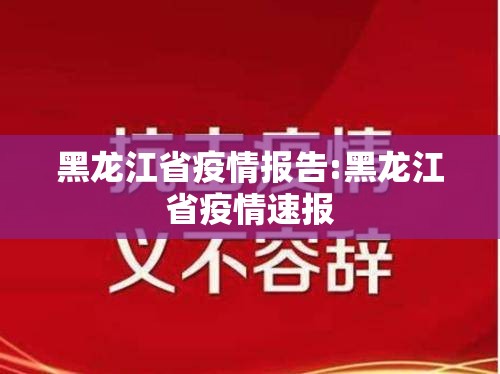 黑龙江省疫情报告:黑龙江省疫情速报