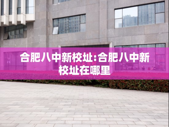 合肥八中新校址:合肥八中新校址在哪里