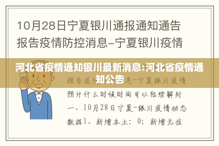 河北省疫情通知银川最新消息:河北省疫情通知公告