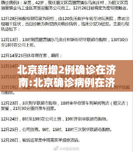北京新增2例确诊在济南:北京确诊病例在济南活动轨迹