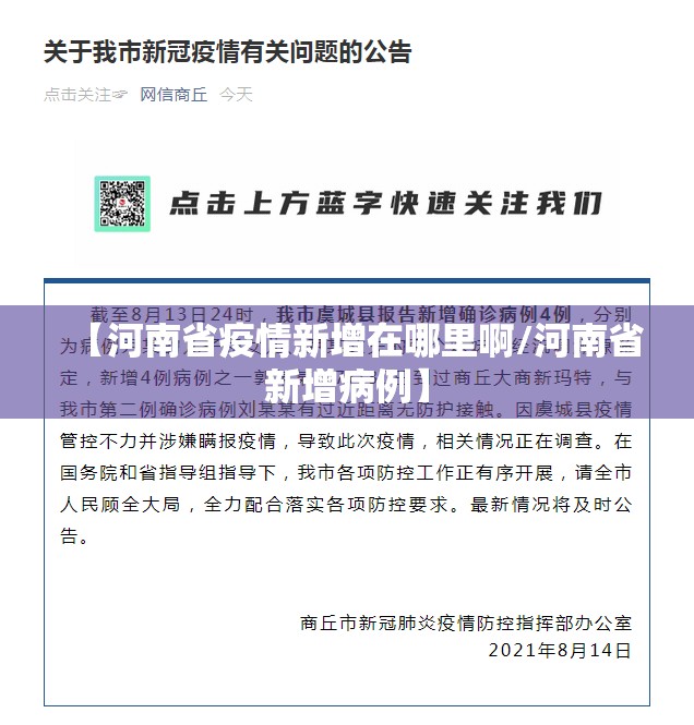 【河南省疫情新增在哪里啊/河南省新增病例】