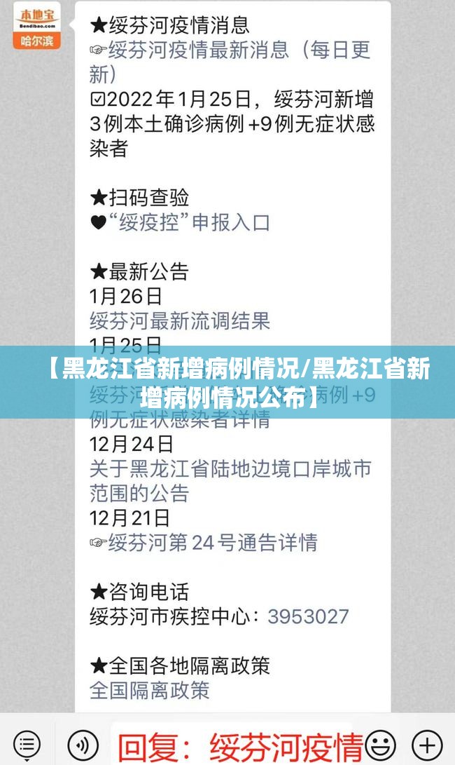 【黑龙江省新增病例情况/黑龙江省新增病例情况公布】