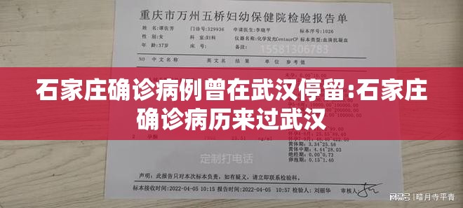 石家庄确诊病例曾在武汉停留:石家庄确诊病历来过武汉