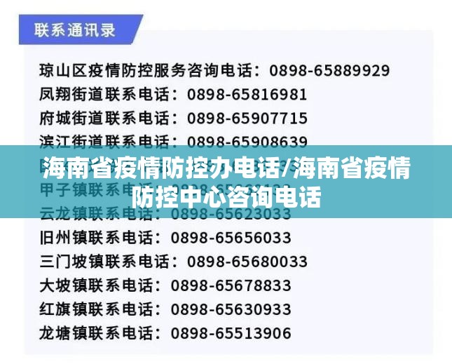 海南省疫情防控办电话/海南省疫情防控中心咨询电话