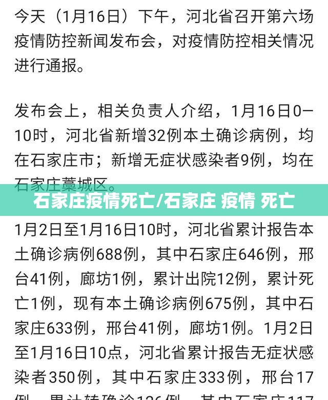 石家庄疫情死亡/石家庄 疫情 死亡